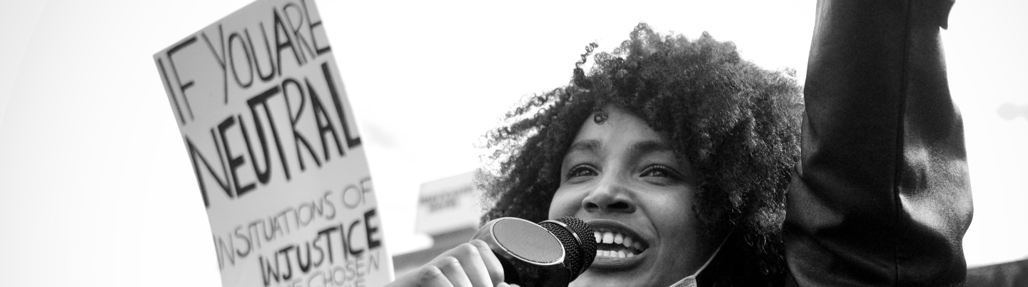 Image of a woman at a rally